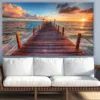Beautiful Beach Pier Sunset Photograph Print 100% Australian Made