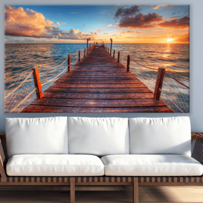 Beautiful Beach Pier Sunset Photograph Print 100% Australian Made