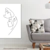 Woman Faces B&W Line Art Design Print 100% Australian Made
