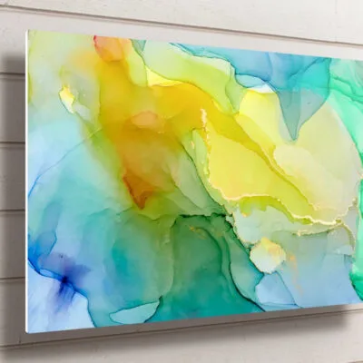 Yellow Abstract Wall Art UV Direct Aluminum Print Australian Made Quality