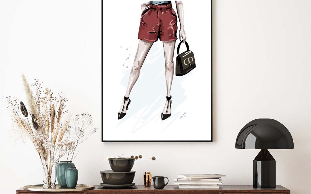Black Heels with Luxury Bag Design Home Decor Premium Quality Poster Print Choose Your Sizes