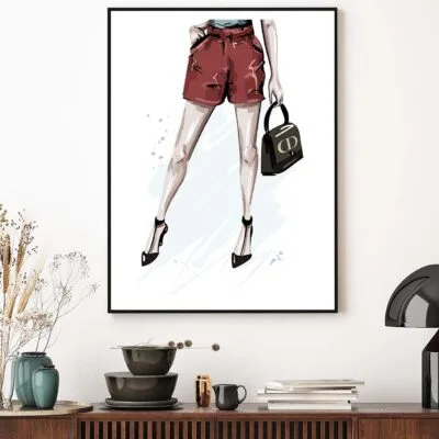 Black Heels with Luxury Bag Design Home Decor Premium Quality Poster Print Choose Your Sizes