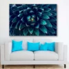 Bella Home Dark Green Cactus Flower Abstract Print Canvas Ready to hang