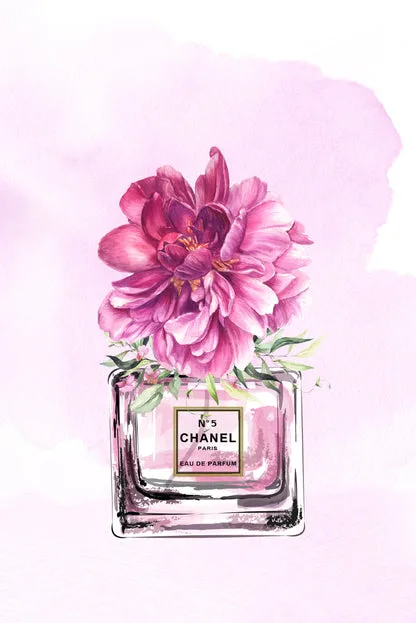 Perfume With Pink Shaded Flower Design Home Decor Premium Quality Poster Print Choose Your Sizes - Image 4