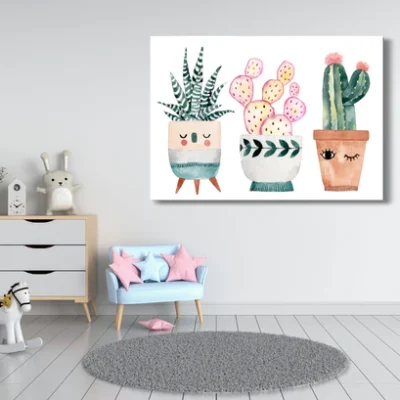 Watercolour Plants Kids Art Print 100% Australian Made