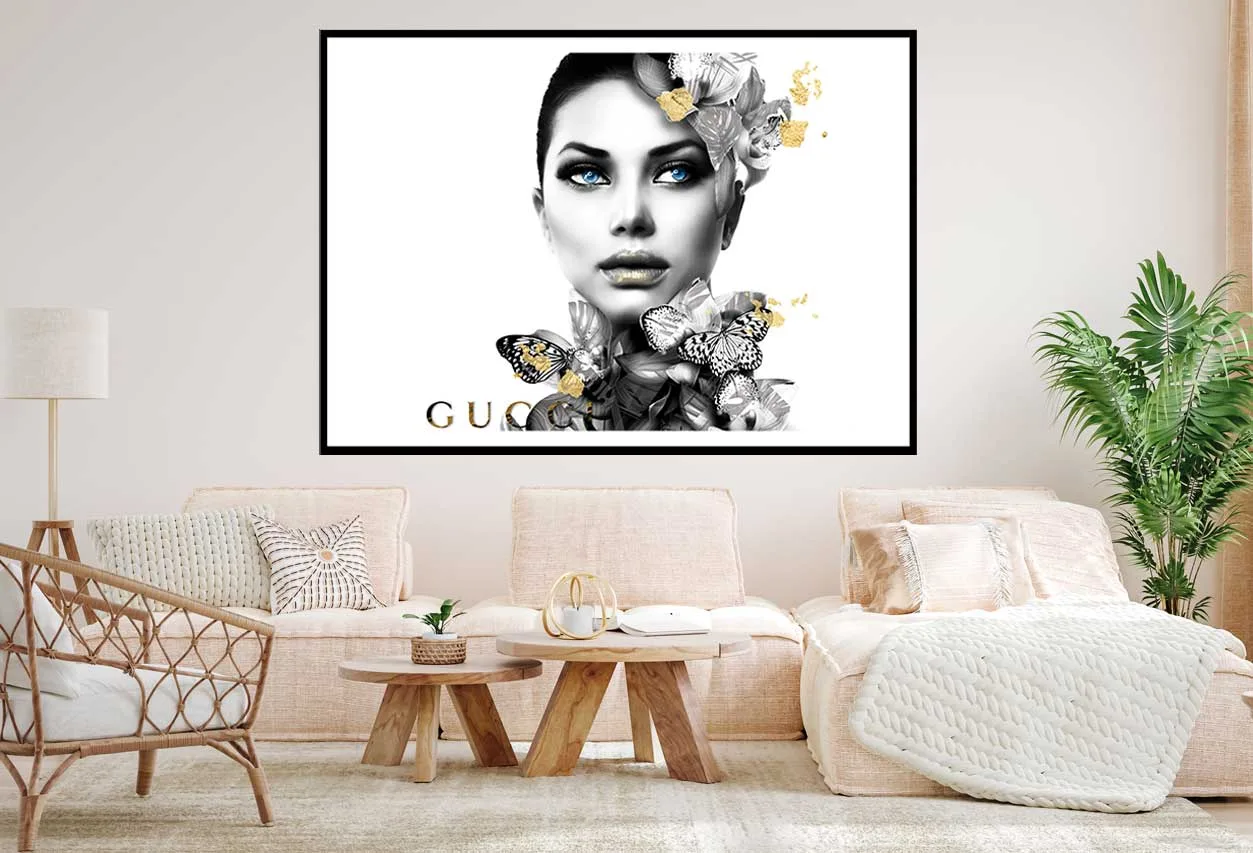 Fashion Girl B&W Gold Portrait Photograph Home Decor Premium Quality Poster Print Choose Your Sizes - Image 2
