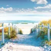 Cloudy Sky & Wooden Path to Sea Print 100% Australian Made - Image 3