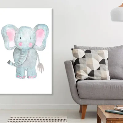 Elephant Watercolor Painting Nursery & Kids Print 100% Australian Made