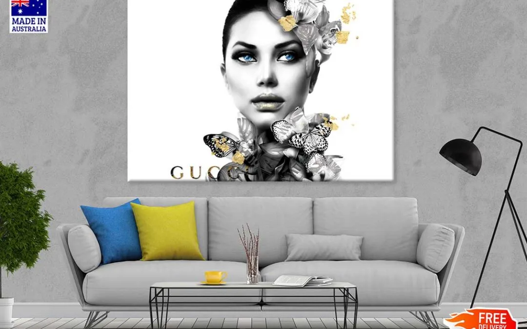 Fashion Girl B&W Gold Portrait Photograph Print 100% Australian Made