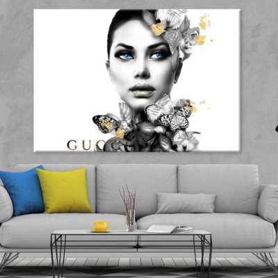 Fashion Girl B&W Gold Portrait Photograph Print 100% Australian Made