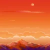 Sunset over Mountain Vector Design Art Print 100% Australian Made - Image 2