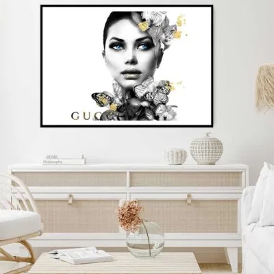 Fashion Girl B&W Gold Portrait Photograph Home Decor Premium Quality Poster Print Choose Your Sizes