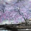 Panoramic Canvas Blossom Trees Paint High Quality 100% Australian Made Wall Canvas Print Ready to Hang - Image 2