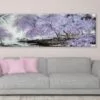 Panoramic Canvas Blossom Trees Paint High Quality 100% Australian Made Wall Canvas Print Ready to Hang