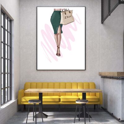 Luxury Handbag with Stylish Heels Design Home Decor Premium Quality Poster Print Choose Your Sizes
