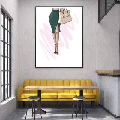 Luxury Handbag with Stylish Heels Design Home Decor Premium Quality Poster Print Choose Your Sizes