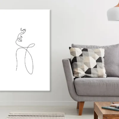 Woman Face B&W Line Art Design Print 100% Australian Made