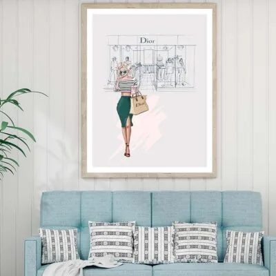 Fashion Store with Stylish Lady Design Home Decor Premium Quality Poster Print Choose Your Sizes