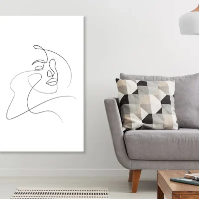 Woman Faces B&W Line Art B&W Line Art Design Print 100% Australian Made