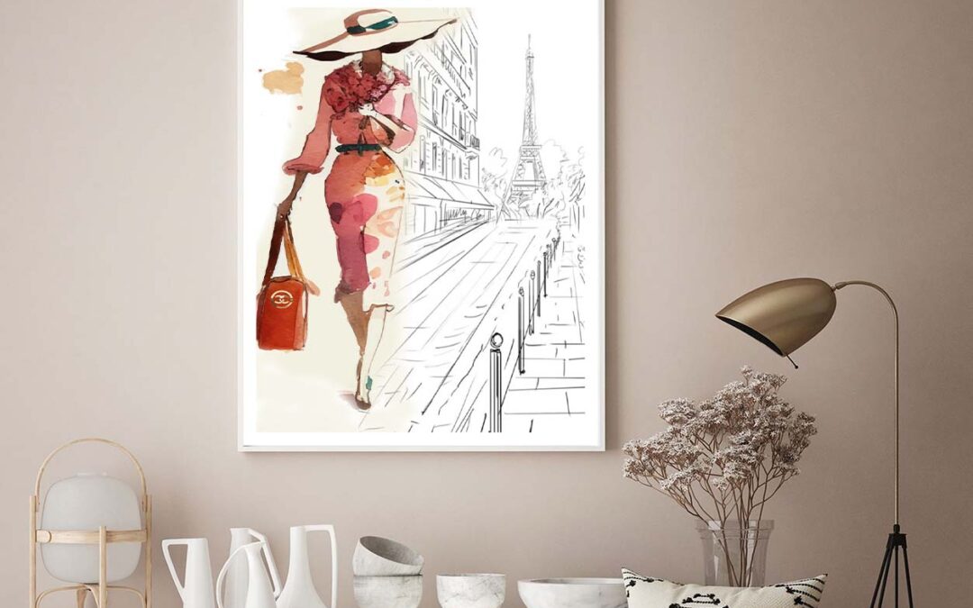 Fashion Girl with Red Bag Design Home Decor Premium Quality Poster Print Choose Your Sizes