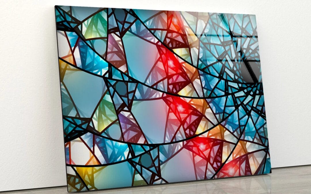 Colorful Abstract Design Acrylic Glass Print Tempered Glass Wall Art 100% Made in Australia Ready to Hang