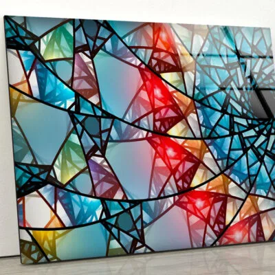 Colorful Abstract Design Acrylic Glass Print Tempered Glass Wall Art 100% Made in Australia Ready to Hang