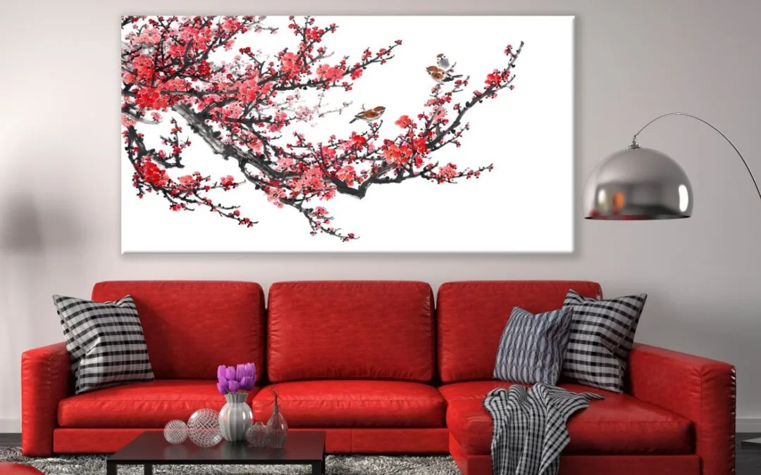 Cherry Blossom Birds Painting Print 100% Australian Made