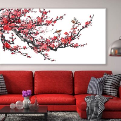 Cherry Blossom Birds Painting Print 100% Australian Made