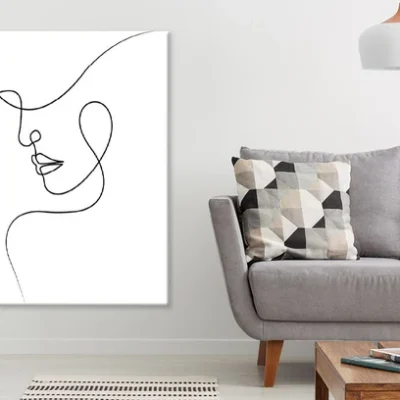 Woman Faces B&W Line Art B&W Line Art Design Print 100% Australian Made