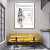 Stylish Brown Girl with Her Coffee Design Home Decor Premium Quality Poster Print Choose Your Sizes - Image 2