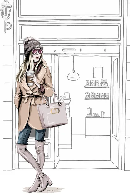 Stylish Brown Girl with Her Coffee Design Home Decor Premium Quality Poster Print Choose Your Sizes - Image 4