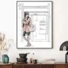 Stylish Brown Girl with Her Coffee Design Home Decor Premium Quality Poster Print Choose Your Sizes