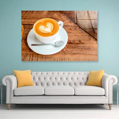 Cup Of Coffee with A Heart in The Foam Acrylic Glass Print Tempered Glass Wall Art 100% Made in Australia Ready to Hang - Image 3