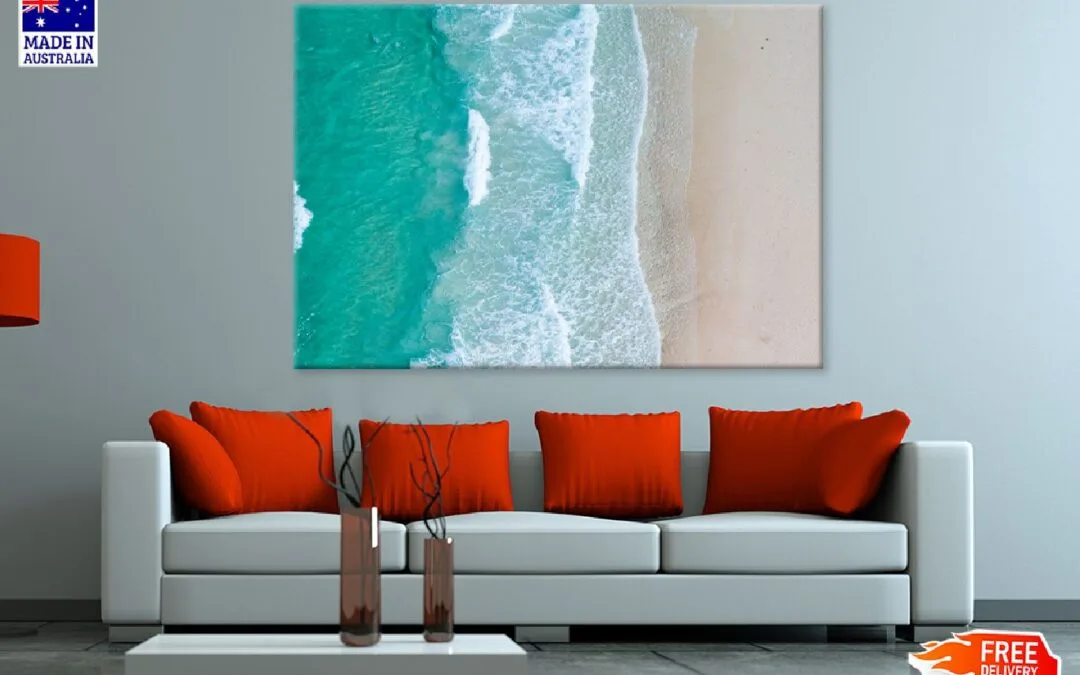 Azure Beach Wave Aerial View Photograph Print 100% Australian Made