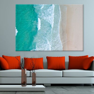 Azure Beach Wave Aerial View Photograph Print 100% Australian Made