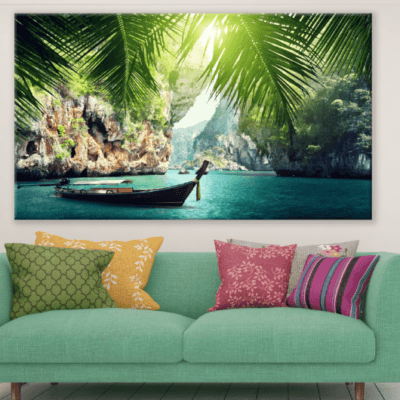 Boat on Sea View Print 100% Australian Made