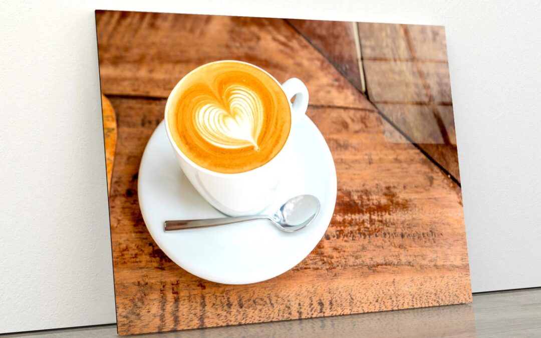 Cup Of Coffee with A Heart in The Foam Acrylic Glass Print Tempered Glass Wall Art 100% Made in Australia Ready to Hang