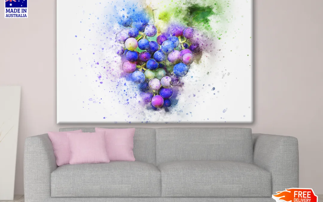 Colourful Grapes Watercolour Painting Print 100% Australian Made