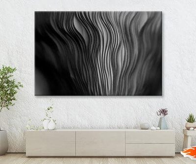 Close Up of a Black and White Abstract Plant Wall Art Decor 100% Australian Made