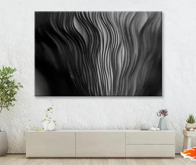 Close Up of a Black and White Abstract Plant Wall Art Decor 100% Australian Made