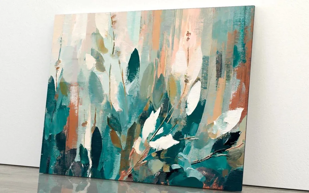 Abstract Leaves Oil Painting Acrylic Glass Print Tempered Glass Wall Art 100% Made in Australia Ready to Hang