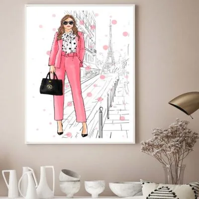 Stylish Boss Lady with Her Luxury Handbag Design Home Decor Premium Quality Poster Print Choose Your Sizes