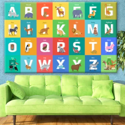 Alphabet with Animals Nursery & Kids Art Print 100% Australian Made