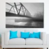 Bridge Over the Mittel land Canal in The Morning Fog Wall Art Decor 100% Australian Made - Image 2