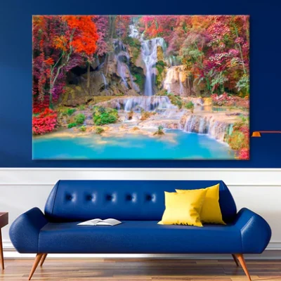 Waterfall In Rain Forest Wall Art Decor 100% Australian Made