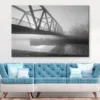 Bridge Over the Mittel land Canal in The Morning Fog Wall Art Decor 100% Australian Made