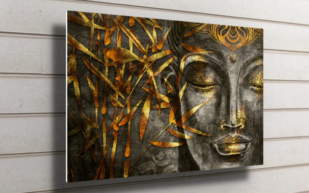Buddha Leaves Wall Art UV Direct Aluminum Print Australian Made Quality