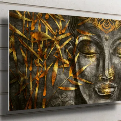 Buddha Leaves Wall Art UV Direct Aluminum Print Australian Made Quality