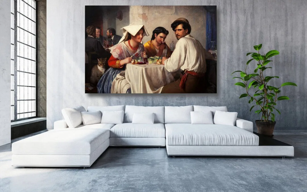 Carl Bloch, In A Roman Osteria UV Direct Aluminum Print Australian Made Quality