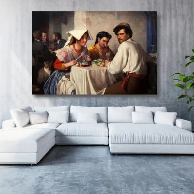 Carl Bloch, In A Roman Osteria UV Direct Aluminum Print Australian Made Quality